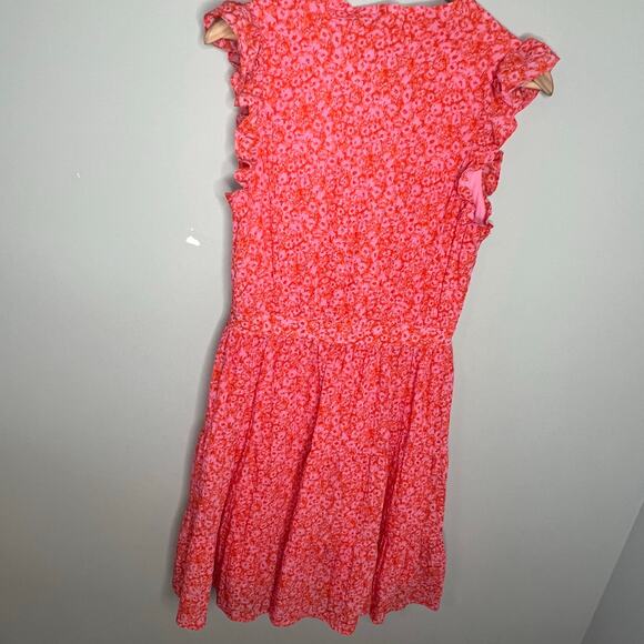 Rachel Zoe Floral Flutter Sleeve A-Line Dress in Pink and Orange Size 8 - Picture 10 of 16